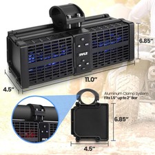 Pyle 11 Powered ATV/UTV Soundbar System-Built-in Class D Stereo Power Amplifier