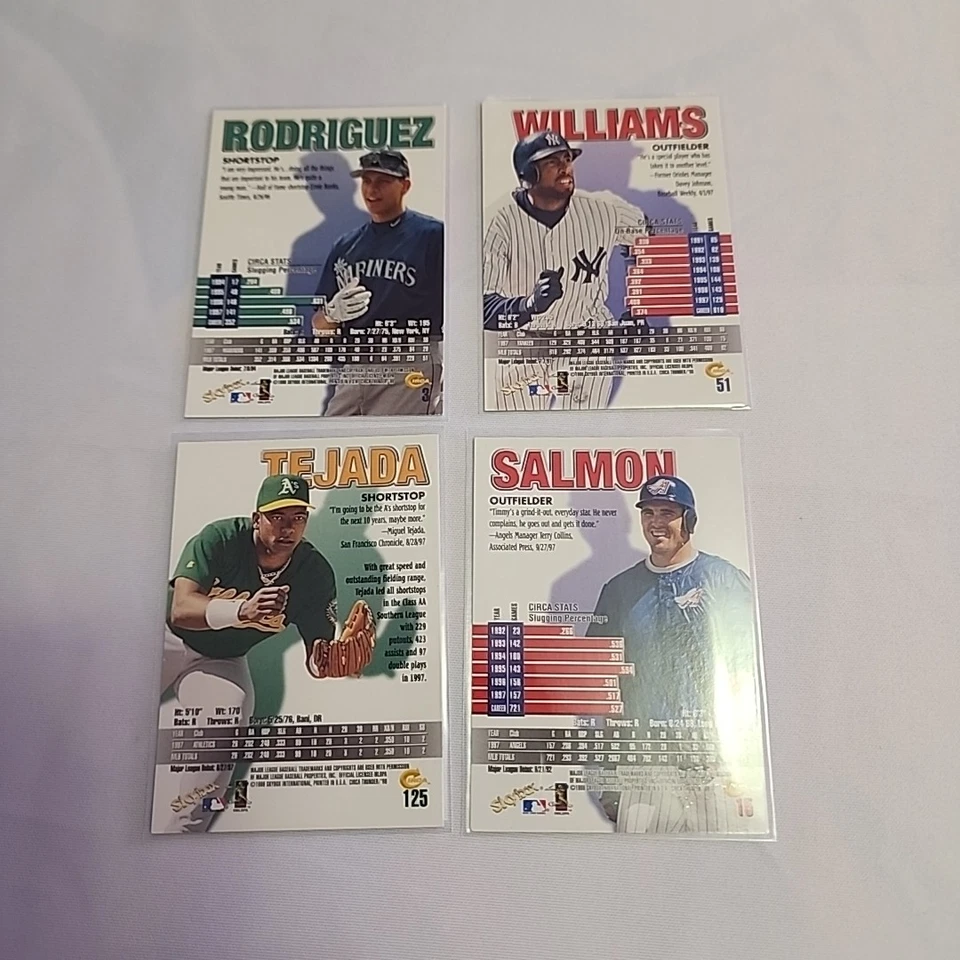 Lote de 15 tarjetas Skybox Circa Thunder 1998 Tony Gwynn Bernie Williams Curt Schilling Foto 4 de 4