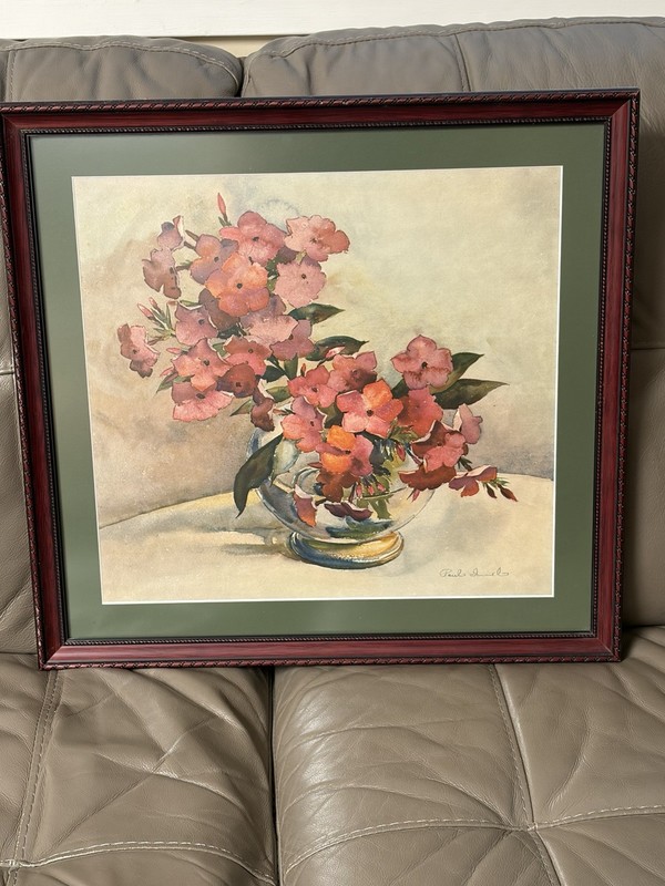 Floral Watercolor Print 15.5”x14.5, Artist Paul Immel 1896 - 1964