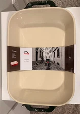 Staub Ceramic Gratin Dish Rectangle in Basil Green 13” x 9”  4.6 Qt NWT Holiday