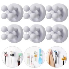 6Pcs Toothbrush Holders for Bathrooms - -Adhesive Wall Mount to Mirror for Cl...