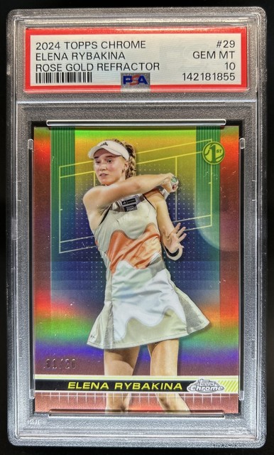 2024 Topps Chrome Elena Rybakina Rose Gold Refractor #/20 PSA 10 GEM MINT