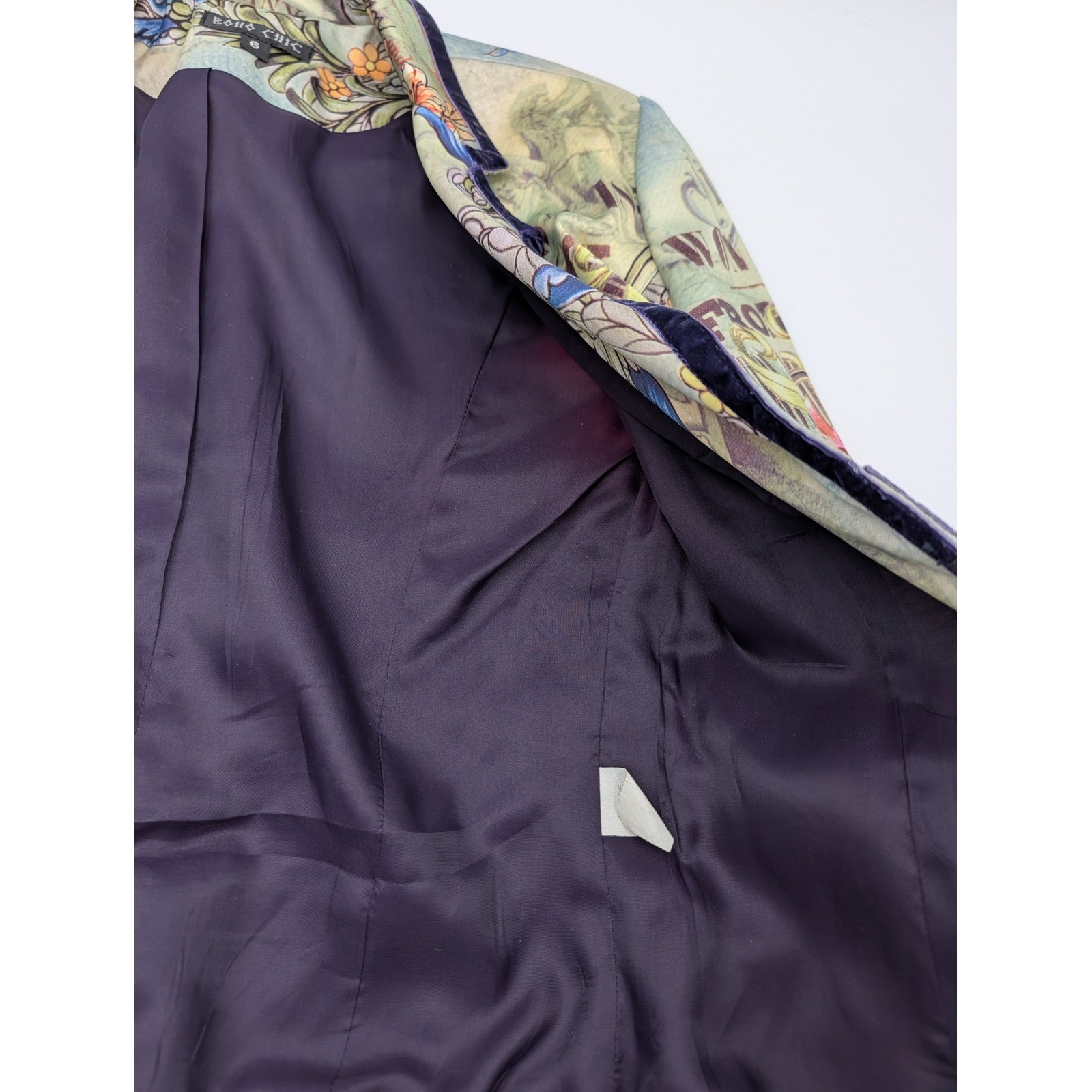 BOHO CHIC Tattoo Floral Lace Up Blazer Jacket Women Size 6