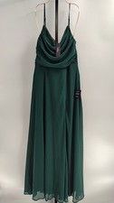 Lulus Women Notorious Poise Emerald Sleeveless Cowl Neck Maxi Dress L