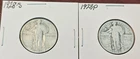 LOT OF 2 - 1928-S & 1928-P  90% Silver Standing Liberty Quarters - SF & Philly