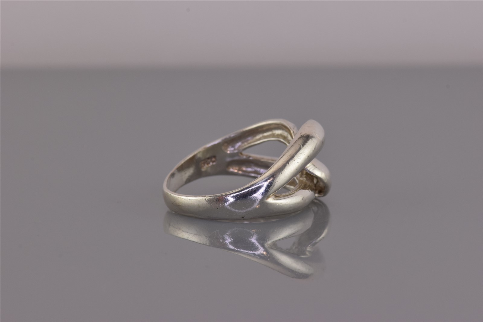 Sterling Silver Interlocking Puffy Loop Crossover… - image 3