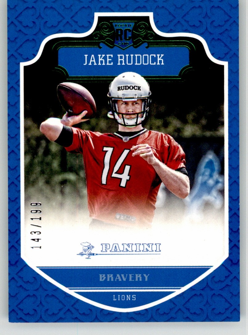 Jake Rudock 2016 Panini Bravery Green 249 #/199 Detroit Lions Rookie
