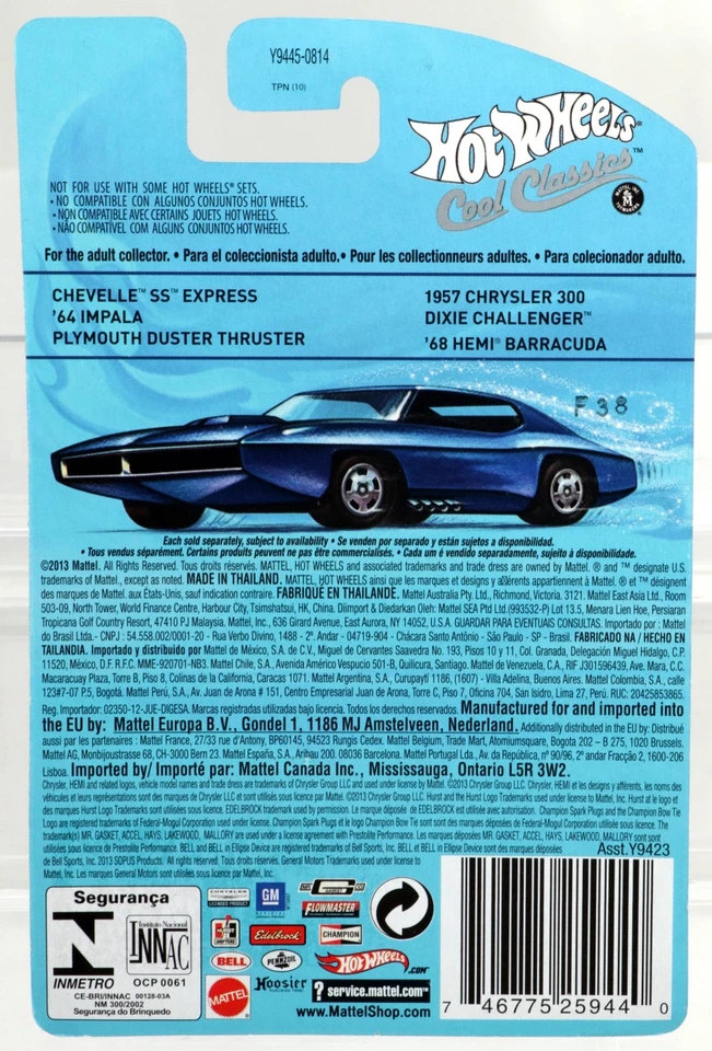 Chrysler 300 Cool Classics 1957 tarjeta azul Hot Wheels Y9445 NRFP 2013 púrpura 1:64 Foto 4 de 4