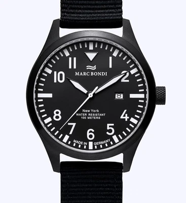 MARC BONDI New York Made in Germany 42 mm Herrenuhr Saphirglas UVP* 285,- EUR - Bild 1 von 4