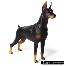 Modellino cane animale domestico Doberman tedesco Pinscher giocattolo decorazione da collezione regalo per bambini
