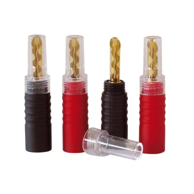 4 x Dynavox Bananenstecker vergoldet / High-End Gold Plated BFA Banana Plug