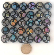 dichroic glass cabochon lot of 30 fused COE 90 cab hand made crafted