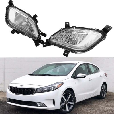 For 2017 2018 Kia Forte Front Fog Lights Fog Lamps 2pcs w/bulbs Left Right Pair
