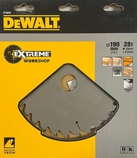 DeWALT EXTREME Kreiss&auml;geblatt 190mm 190x30 x 2,6mm 28Z Holz Laminat MDF DT4033