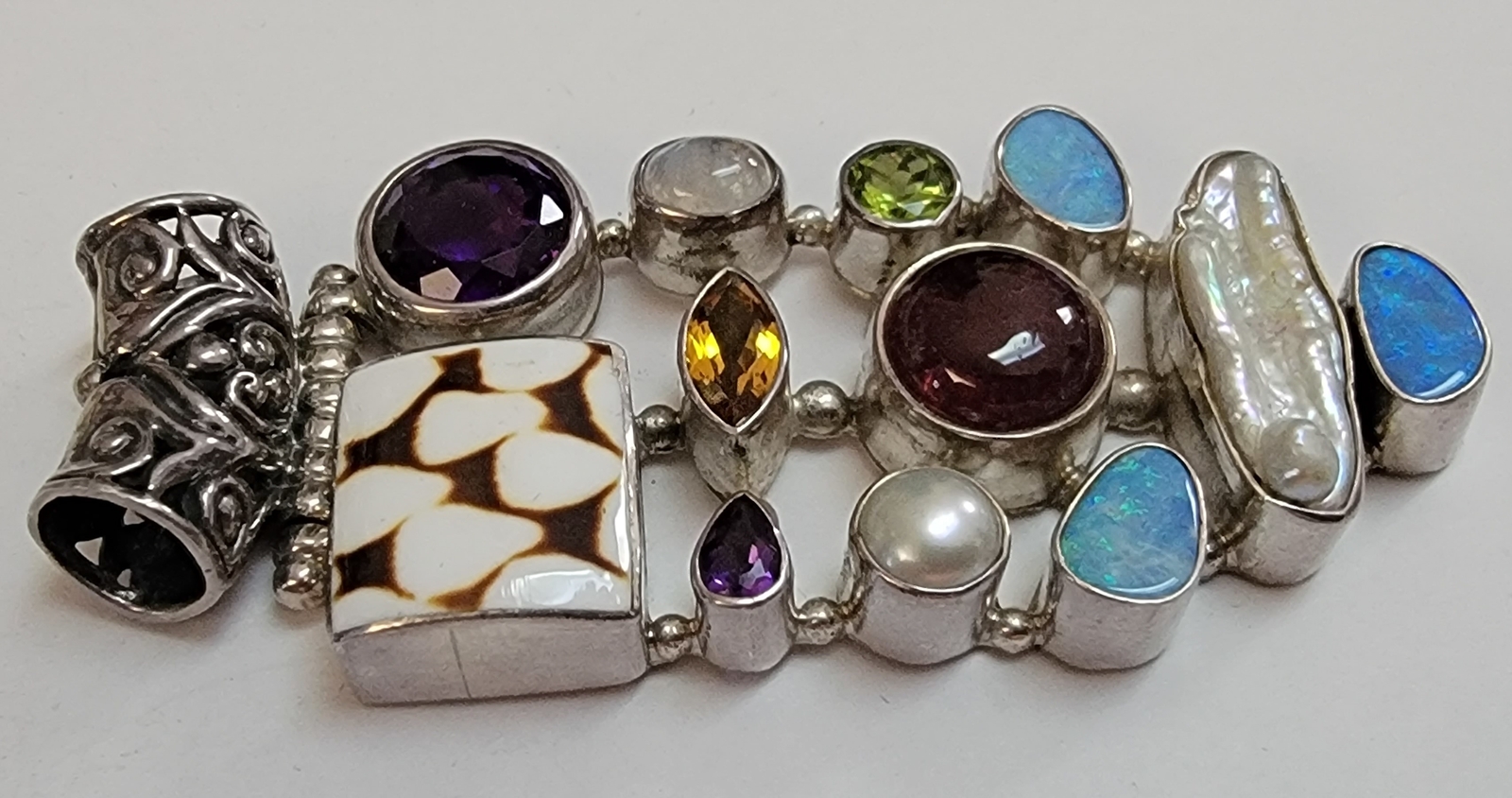 925 Sterling Silver Multi Stone Chandelier Style Pend Gem