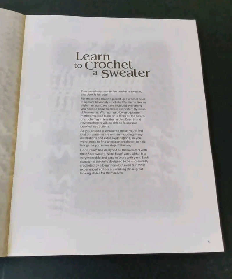 Learn to Crochet a Sweater Book American School of Needlework 1304 Pattern Book - Image 3 of 4