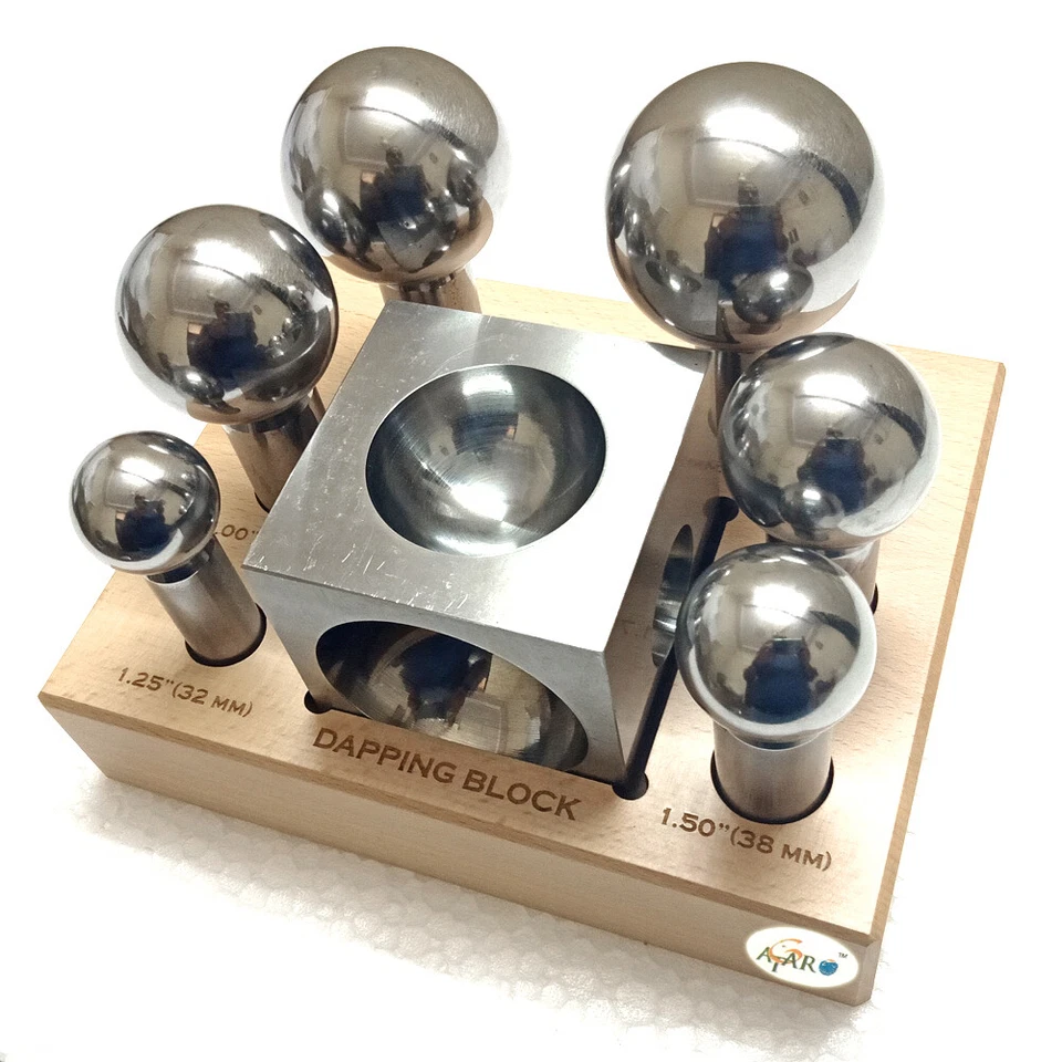 Dapping Doming 6Pc Punch Set, 32-63mm (Extra Large) Punches & Jumbo metalsmith - Image 4 of 4