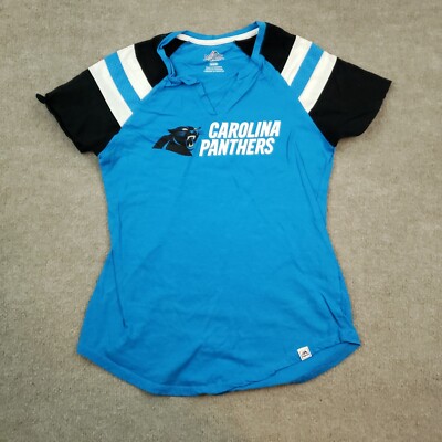 Carolina Panthers Shirt Womens Medium Blue Short Sleeve