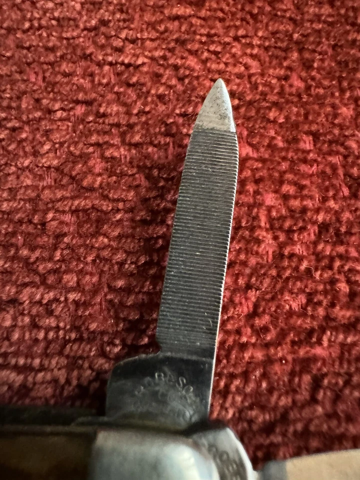 Navaja de bolsillo vintage Robeson Shuredge 632105 3 hojas asas de hueso 3 1/16" Foto 4 de 4