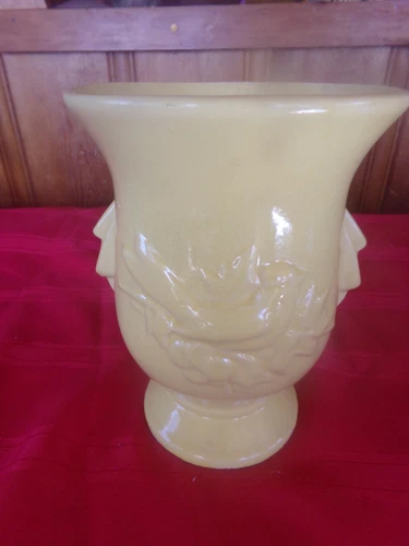 Vintage Yellow Cardinal Pottery  Vase USA McCoy