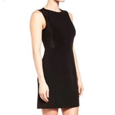 NEW Michael Kors Black Studded Mesh Panel Sheath Dress 8