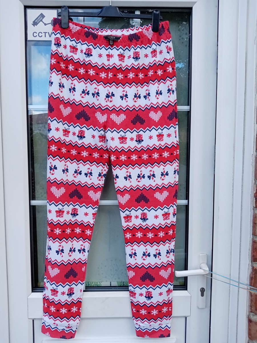 Lipsy of London Festive Christmas Pyjamas Red White Size 16