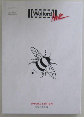 New & Sealed: Wolford Special Ink Tattoo Edition Malice Tights! Size L! Bees!!!