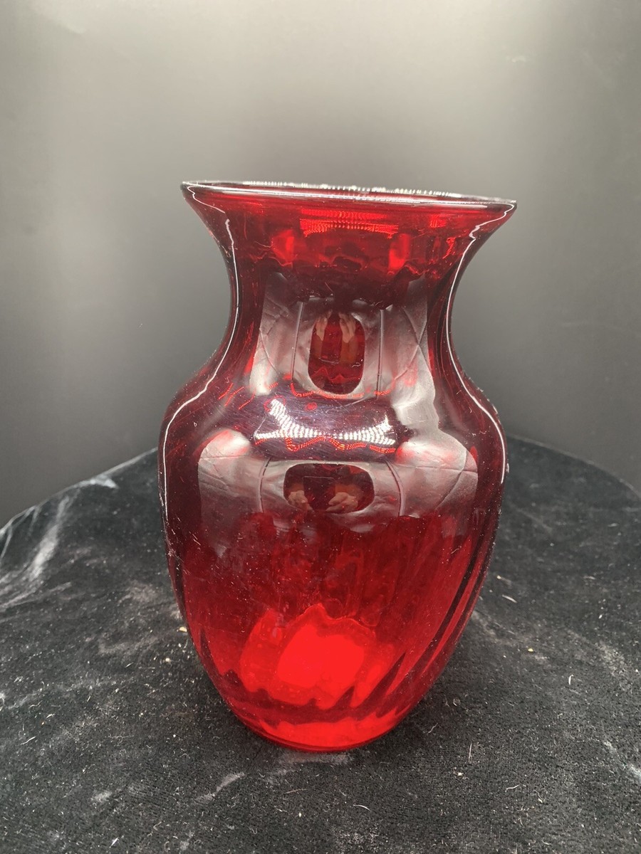 Indiana Glass - # 6233 - RUBY RED - Vase | eBay