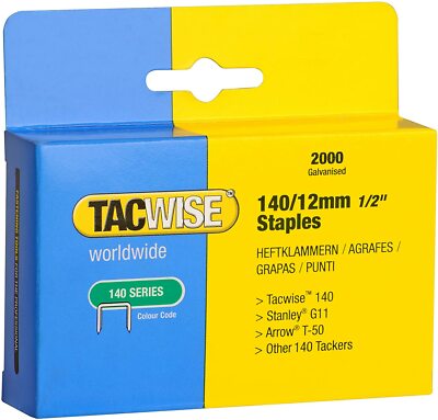 Tacwise 0341 Agrafes Galvanisées Professionnelles de Type 140/8mm, Lot
