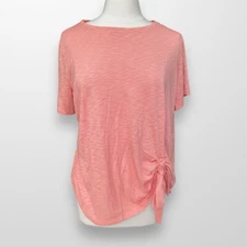 INC International Concepts 1X Top Shirt Short Sleeve Stretch Casual Peach