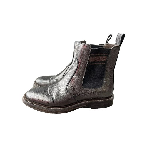 Brunello Cucinelli Brown Calf Leather Bos Taurus Chelsea Men\'s Boots Brunello Cucinelli Men main image 4