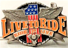 Live to Ride Motorcycle Belt Buckle Siskiyou 1994  X-7