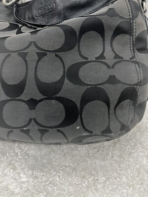 Coach Zoe Signature Hobo Shoulder Bag Purse Black Leather