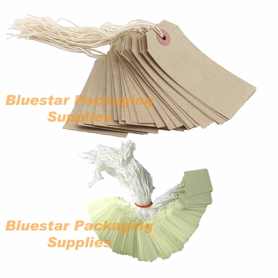 Price Tags / Labels Quality Pre Strung Brown or White Various Sizes