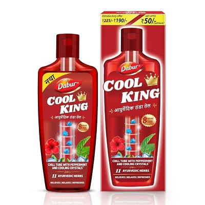 Dabur Cool King Thanda Tel Hair Oil - 270ml | Power of 11 Ayurvedic Herbs
