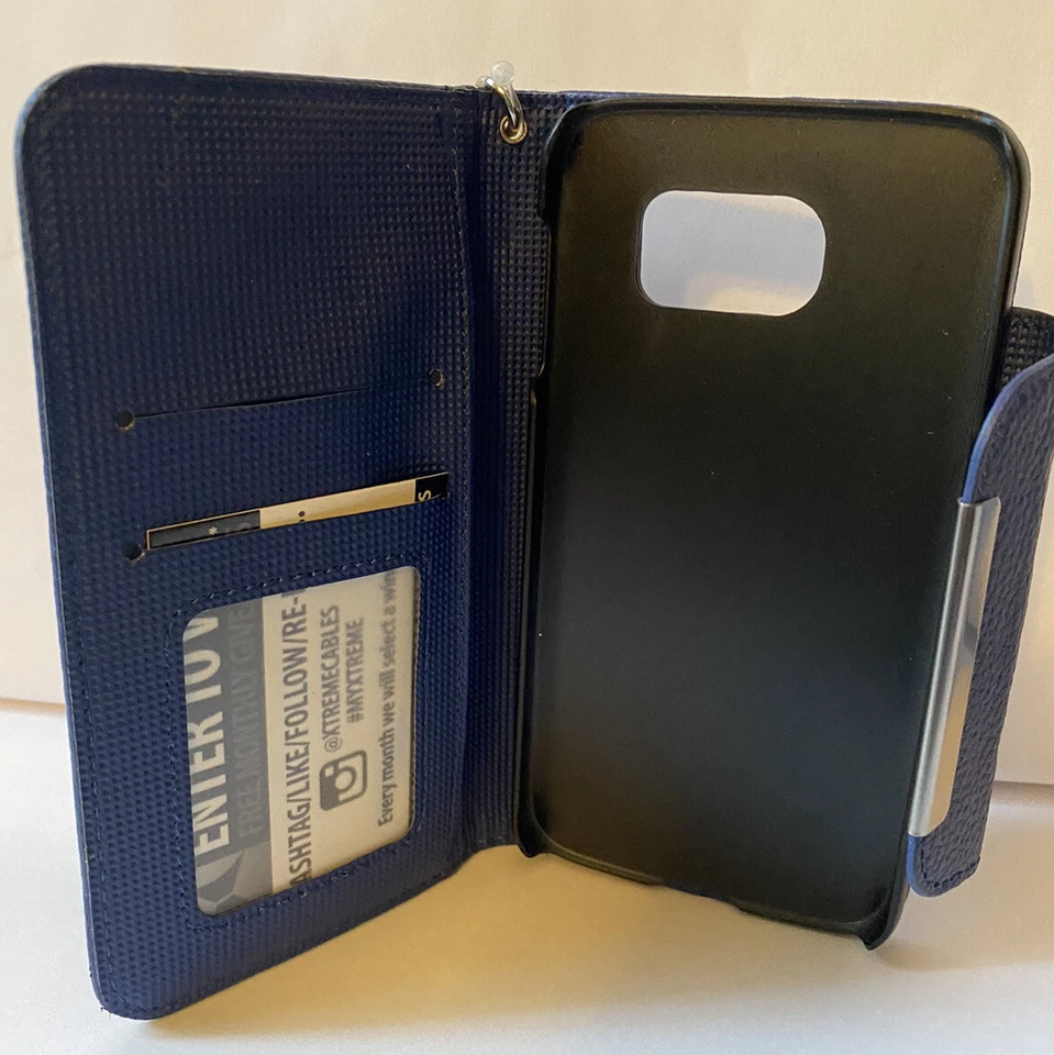 Funda tipo billetera azul X Treme 1 para teléfono Galaxy S6 y obtén una más gratis (multi colores) Foto 4 de 4