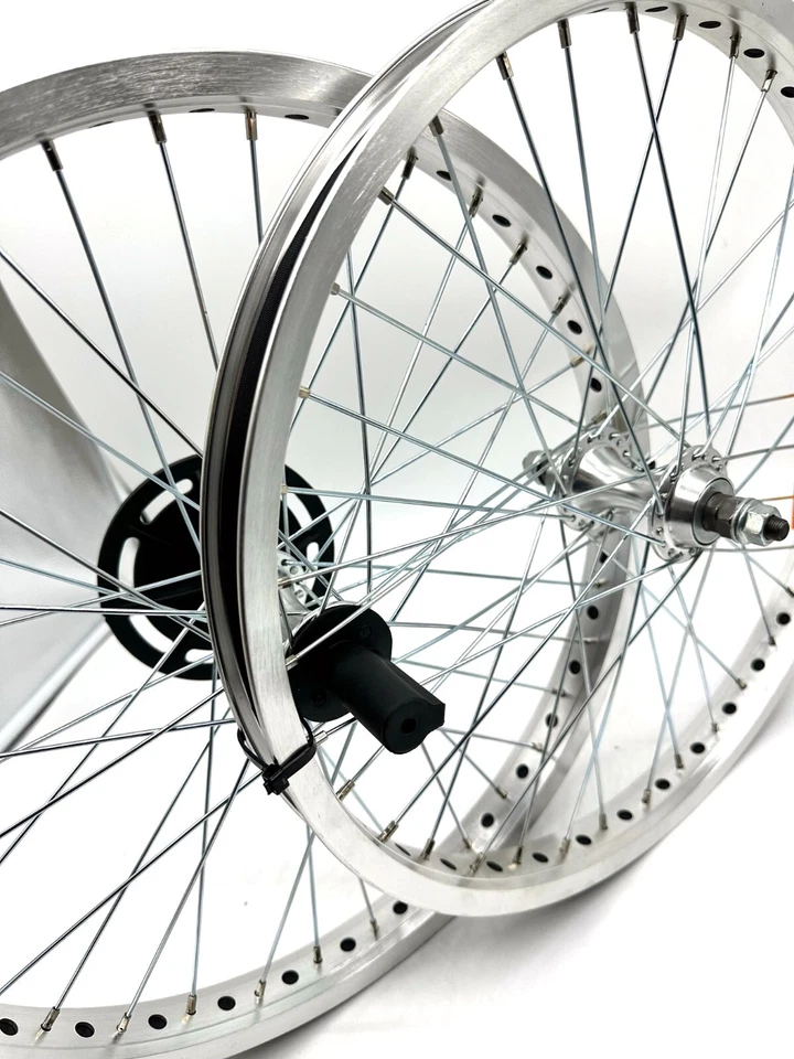 Mongoose Genuine 2022 Pro Class Style 36H Wheels- Satin Finish Silver/Black Tape