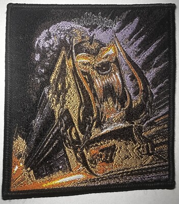 Mortorhead Orgasmatron  Black Border Woven Sew On Patch 4x4 Inches 