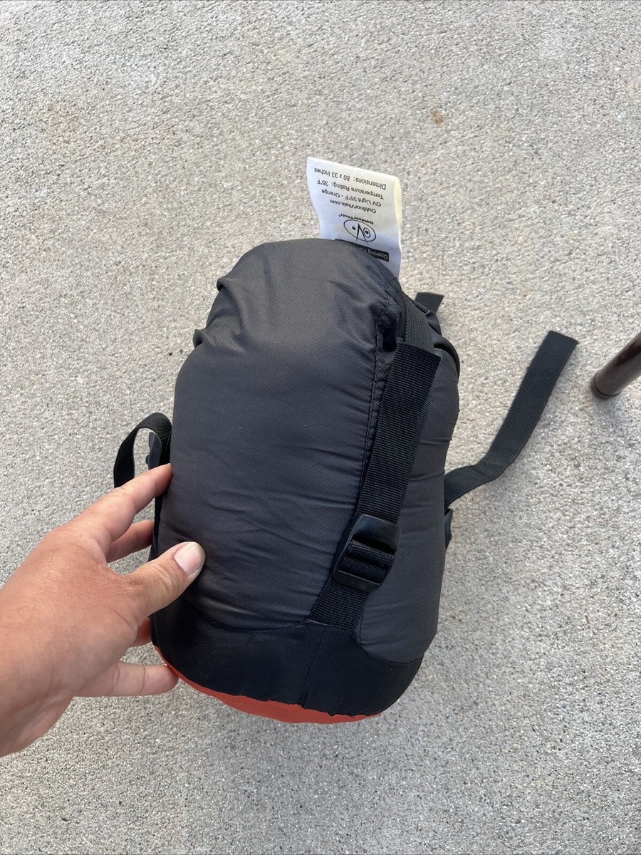 outdoor vitals Orange summit down sleeping bag 35 Degrees 80x33