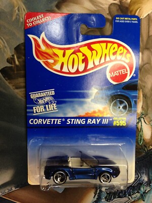 Hot Wheels ''Corvette Sting Ray III'' Sealed #595   X1   Blue F2