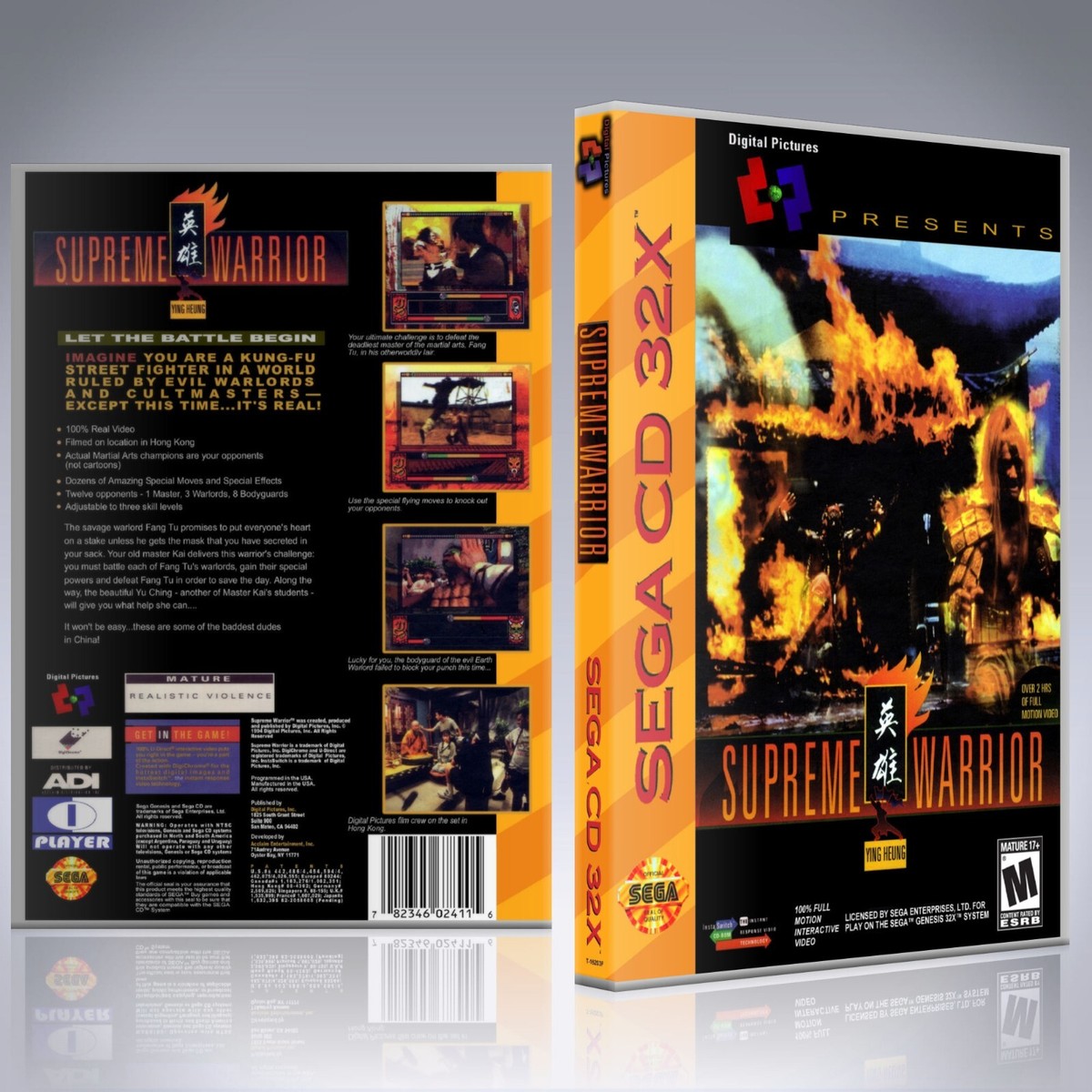 Sega CD 32X Custom Case - NO GAME - Supreme Warrior [2 Disc