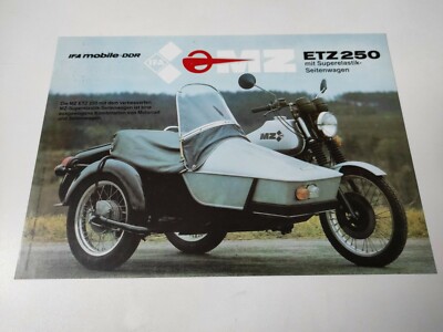 MZ ETZ 250 Side-car 1986 Deutsche Prospectus Catalogue Brochure