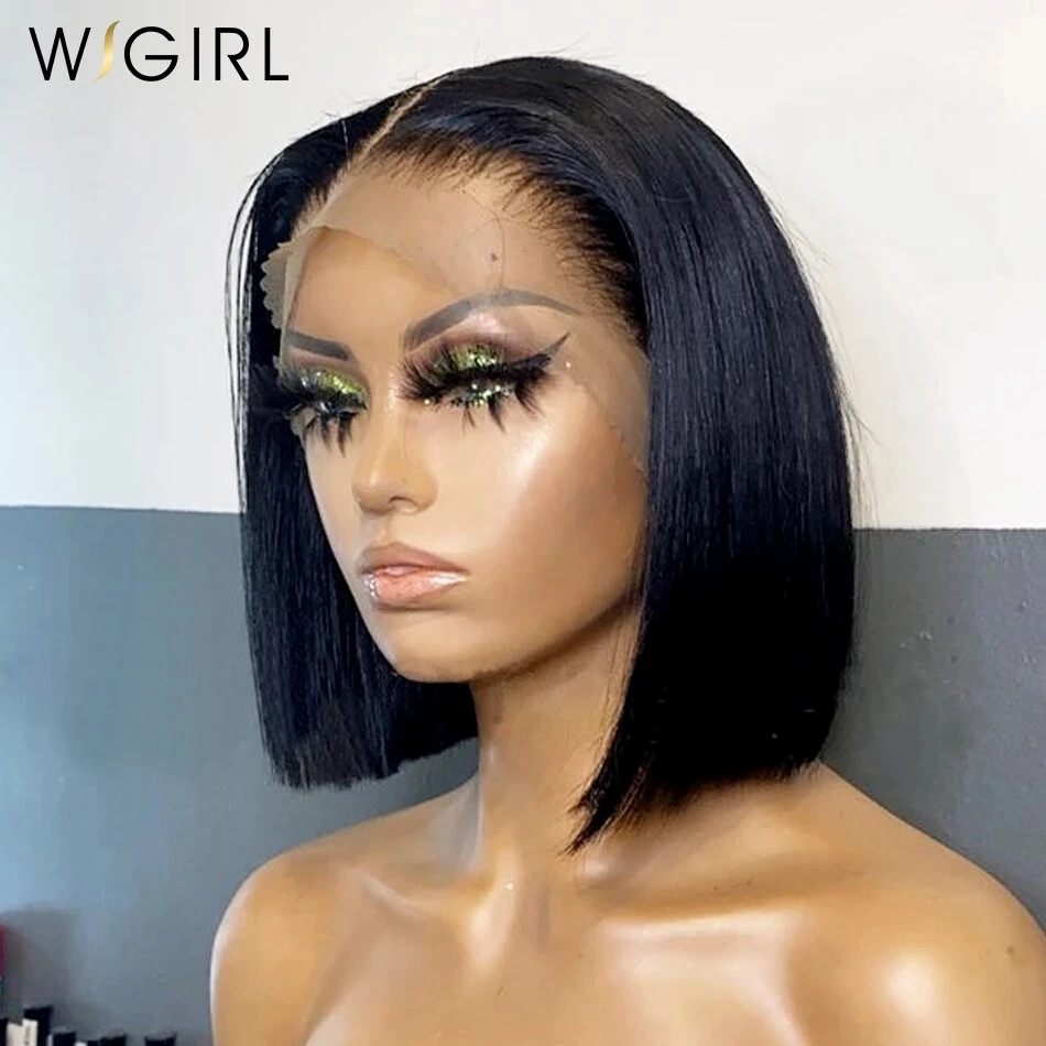13x4 13x6 Straight Short Bob Lace Front Human Hair Wig 5x5 Lace Closure