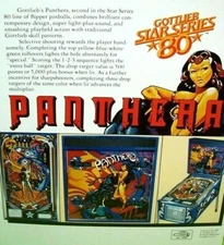 Pantera Pinball Flyer Original Game Vintage Promo Art Foldout Retro 1980