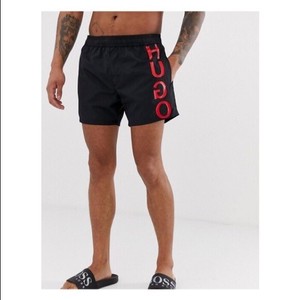 hugo boss swim shorts red