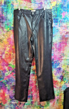 NWT Universal Thread High Rise 90s Straight Faux Leather Pants  Black  Sz 16R