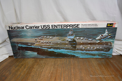 Revell U.S.S. Enterprise Nuclear Carrier Model H-489 1/720 Open Box Started 1972
