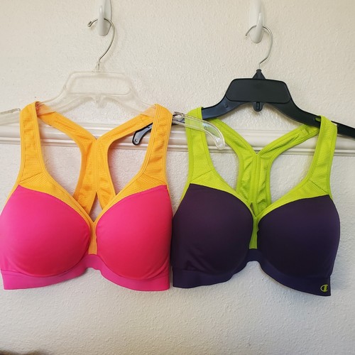 Champion The Curvy Wireless Sports Bra Size Medium Set Of 2 Purple Pink B9373