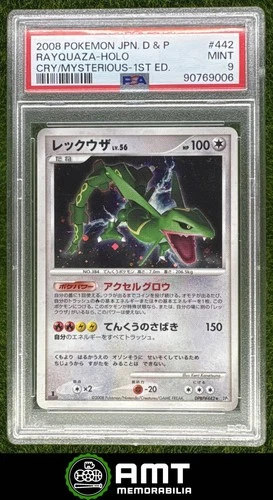 Rayquaza Holo PSA 8 2008 Pokemon D & P Mysterious 1st Edition DPBP#442 9006