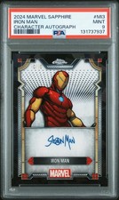2024 TOPPS CHROME MARVEL SAPPHIRE ED MARVEL CHARACTER AUTOS IRON MAN 10/10 PSA 9